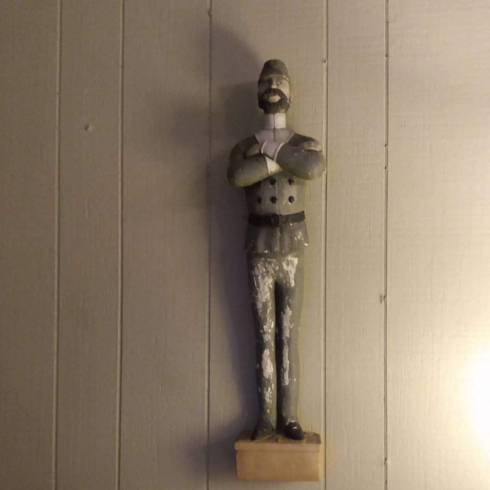 Antique Vintage 24" Plaster/Chalkware Civil War Soldier Wall Decor